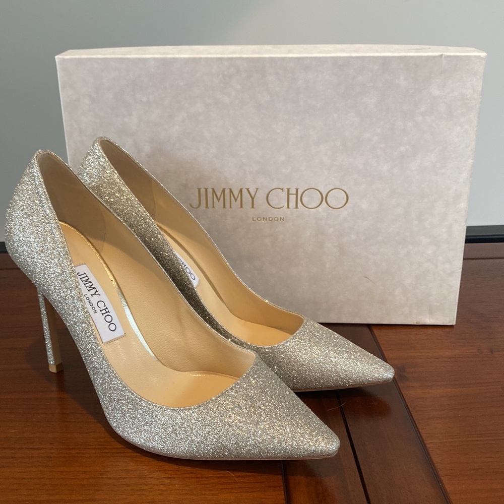 New In Box Jimmy Choo Romy in Platinum Ice - Picture 3 of 9